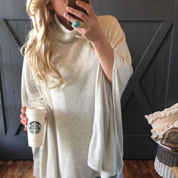 SOLD OUT! Grey Fleece Lined Pullover Sweater Tunic - Picture 2 of 7